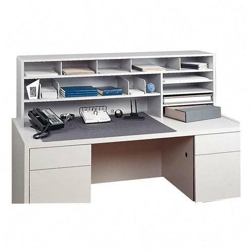 Wood High Capacity Double Shelf Desktop Organizer, Gray (SAF3651GR) Category: Desktop Shelves