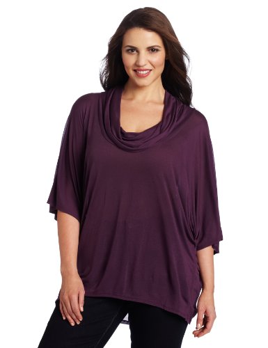 Nation LTD Women's Plus Size Encino Tunic Top, Blackberry, 2X