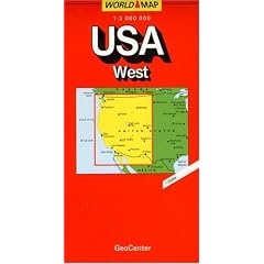 RV World-L�nderkarte 1:2 Mio. USA, West - Pazifikk�ste, Sierra Nevada, Rocky Mountains