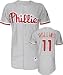 Jimmy Rollins Majestic MLB Road Grey Authentic Philadelphia Phillies Jersey - 40 (Medium)
