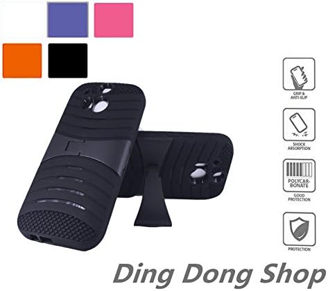 HTC M8 Case,[Anti-Scratch][Shockproof][Drop Resistant] Dual Layer Rubber handfeel EXTREME Protection Cover Heavy Duty Case With Stand For HTC M8 (Black)