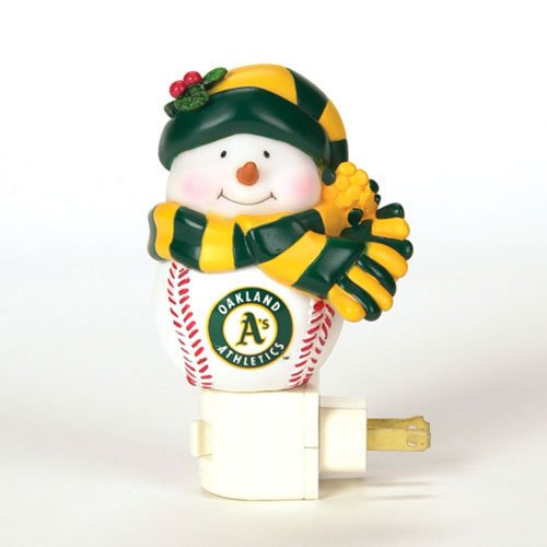 Oakland Athletics MLB Home Run Snowman Night Light (5-inch)