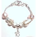 16th Birthday Pandora Style Charm Bracelet - Perfect Birthday Gift