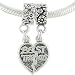 Sterling Silver Best Friends European Bead Charms Fit 3mm Cable Bracelet