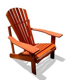 VIFAH V506 Outdoor Wood Adriondack Chair, Natural Wood Finish, 30 by 35 by 35-Inch