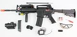 Full Auto/Semi Auto Shoots Extremely Fast and Hard 350-FPS 1:1 M16 / M4 Red Dot Version Airsoft Rifle Airsoft Gun, with Laser, Red Dot Scope, Foregrip, Rechargeable, safety glasses, gun sling