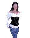Victorian Black Velvet Authentic Boning Laced up Back Underbust Waist Cincher Top LVG0873BLACK