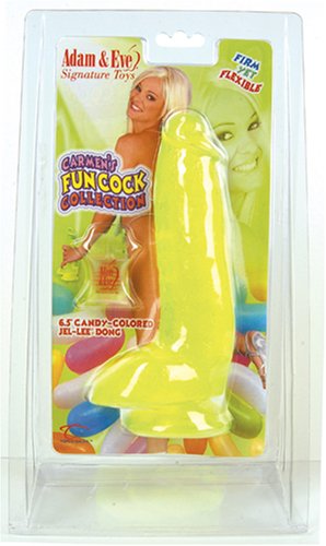 Adam & Eve Carmen's Fun Dildo, 6.5 Jel-Lee Yellow
