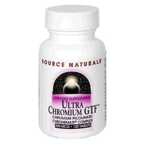 Source Naturals Chromium GTF (Ultra) 200mcg, 120 Tablets (Pack of 3)