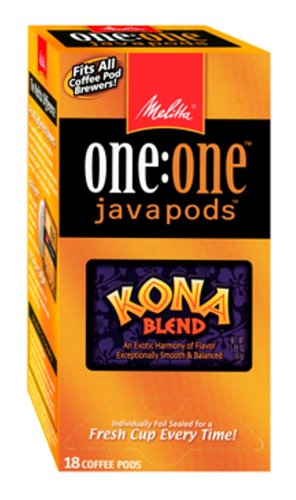 Melitta One:One Universal Fit, Java Pods, Kona Blend, 18-Count Box (Pack of 4)