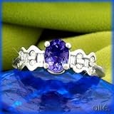 Platinum 1.20 Carat Tanzanite & Diamond Ring