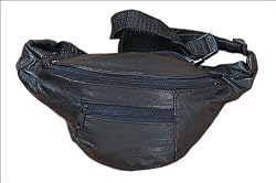 Genuine Black Leather Fanny Pack
