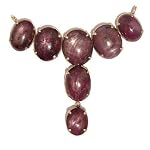 Ruby Pendant 09 Sterling Silver Star 7-gem Gemstone Asterism Crystal 2.5