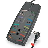 Kensington SmartSockets Basic Adapter/Surge Protector with Eight Color-Coded Outlets (62689)