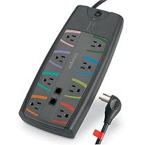 Kensington SmartSockets Basic Adapter/Surge Protector with Eight Color-Coded Outlets (62689)