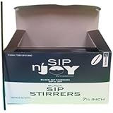 Crystalware Plastic Sip Stirrers 7 1/2 Inch 1000/box, Black