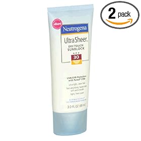 Neutrogena Ultra Sheer Dry-Touch Sunblock, SPF-30, 3-Ounce Tubes (Pack of 2)