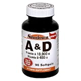 Sundown Vitamin A 10,000 IU & Vitamin D 400 IU, 90 Softgels (Pack of 6)