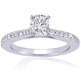 0.65 Ct Cushion Cut Diamond Engagement Ring 14K VS1 CUT: VERY GOOD GIA WHITE GOLD