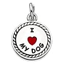 I Love My Dog Sterling Silver Charm