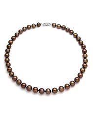 PremiumPearl 9-9.5mm AAA Quality Chocolate Freshwater Pearl Necklace