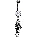Crystalline Cz Black Nautical Stars Belly Ring