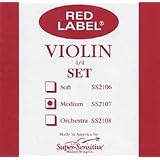 Super Sensitive Red Label 4/4 Violin String Set - Medium Gauge