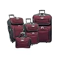 Traveler’s Choice Amsterdam 3 Piece Upright with Tote - Red