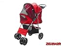 4 Wheel Deluxe Pet Dog Cat Stroller RED