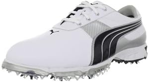 PUMA Men's Spark Sport 2 Golf Shoe,White/Black/Puma Silver,10 M US
