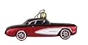 Kurt Adler Glass Corvette Ornament