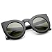 zeroUV - Womens Oversized Bold Rim Round Cateye Sunglasses