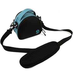 Baby Blue VG Mini Laurel Compact Nylon Carrying Pouch with Removable Shoulder Strap for FujiFilm FinePix Z700EXR / Z707EXR / XP10 / XP11 / Z70 / Z71 / F70EXR / F75EXR / Z35 / A170 / J30 / Z37 / Z300 / Z30 / F200EXR / A150 / J120 / J150W / F60fd / J20 / Z100fd Point & Shoot Digital Cameras