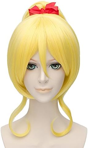 Coswigger® LoveLive! Ayase Eli Wig Yellow Cosplay Wigs +1 Clip Ponytail