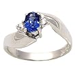 14K White Gold Sapphire and Diamond Ring