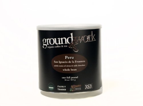 groundwork Peru, Whole Bean Coffee, 16-Ounce Cans (Pack of 2)