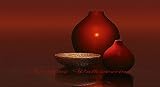 Red Vases Wall Mural