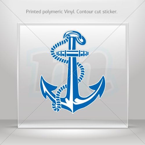 Decal Stickers Anchor car Boat Vehicle ATV jet-ski Garage door 6 X 4.7 Inches Vinyl color print 0600 XZE46