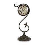 21 Elegant Scroll Table Clock with Finch Accent by 