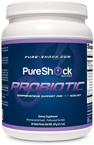 Pure Shock Probiotic -- Pharmaceutical Grade Nutrition | Comprehensive Support for Gut Ecology, Exclusive Patent, Probiotics Saccharomyces boulardii, Bifidobacterium longum, Lactobacillus plantarum, Lactobacillus acidophilus, Bifidobacterium lactis, Prebiotic Arabinogalactan