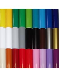 12 x 12 inch - 30 Sheets of Assorted Glossy Colors of Permanent Adhesive-Backed Vinyl for Craft Cutters, Punches and Vinyl Sign Cutters - Vinyl Ease V0101