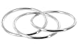 Polish Finish .925 Sterling Silver 3 MM Wide Triple Bangle Bracelets 2.5 Outer Diameter