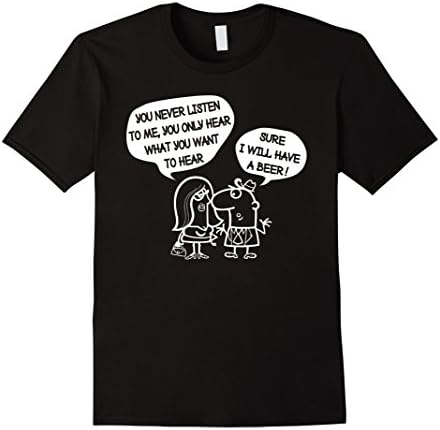 Men's You Never Listen To Me T-shirt Large Black