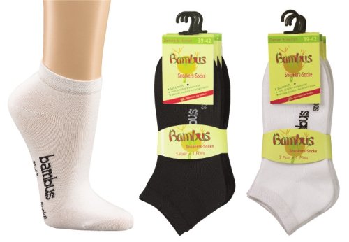 6 Paar Bambus-Sneakersocken in 3 Farben für Sie und Ihn