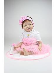 Toy: SanyDoll Reborn Baby Doll Soft Silicone 22inch 55cm Magnetic Mouth Lovely Lifelike Cute Boy Girl Toy - SanyDoll
