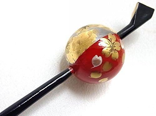 Ball hairpin Sakuramai red
