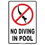 Seaweed Surf Co AA6 12X18 Aluminum Sign No Diving In Pool