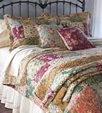 Full/Queen 100% Cotton Paisley Patchwork Block Quilt Bonus Set