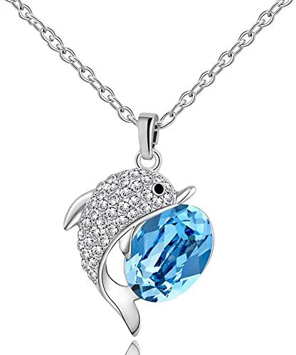 HelloAngela Lady Euroupe and America Fashion Top Grade Dolphin Crystal Necklace(C1)