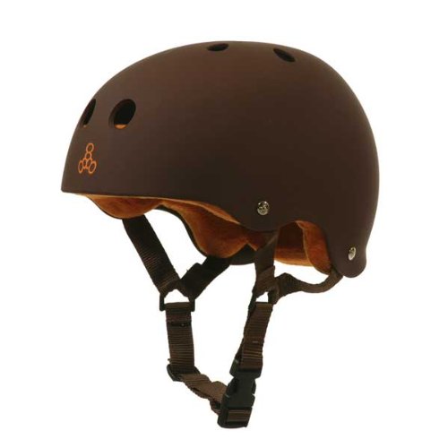 Triple 8 Brainsaver Rubber Mens Skate Helmet – Brown
